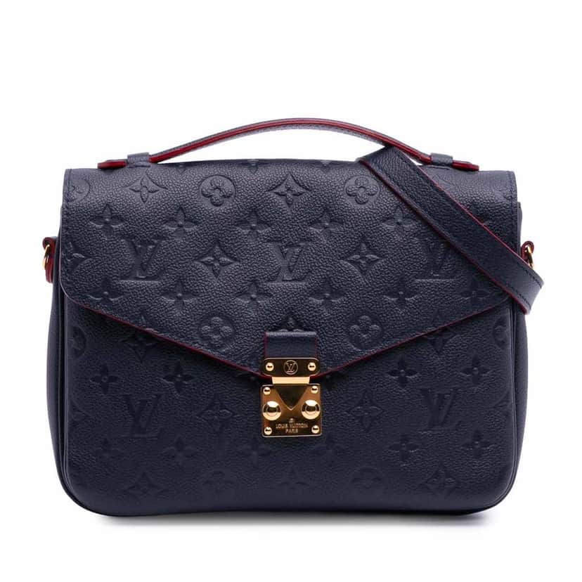 Louis Vuitton Monogram Empreinte Pochette Metis Blue Leather Good condition - Front View