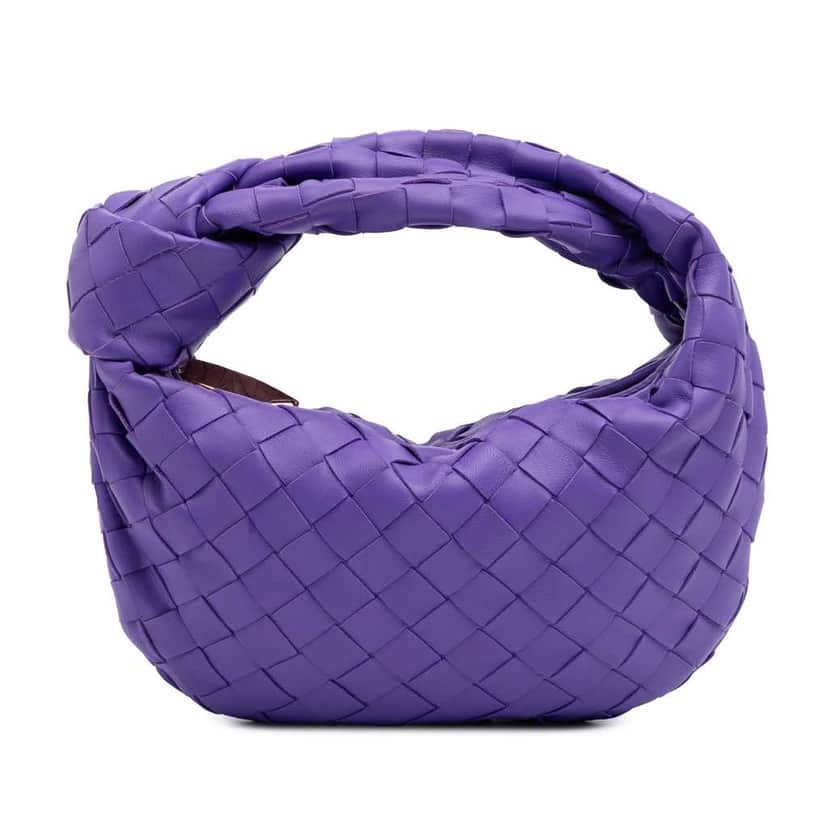 Bottega Veneta Mini Nappa Intrecciato Jodie Purple Leather Good condition - Front View