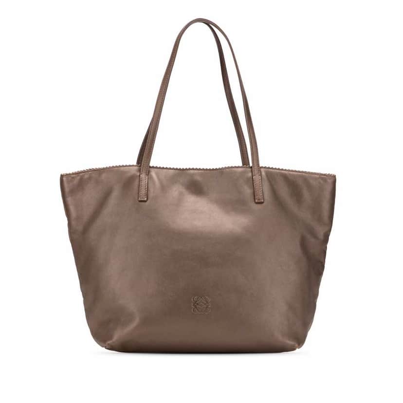 Loewe Anagram Nappa Tote Brown Leather Good condition - Front View