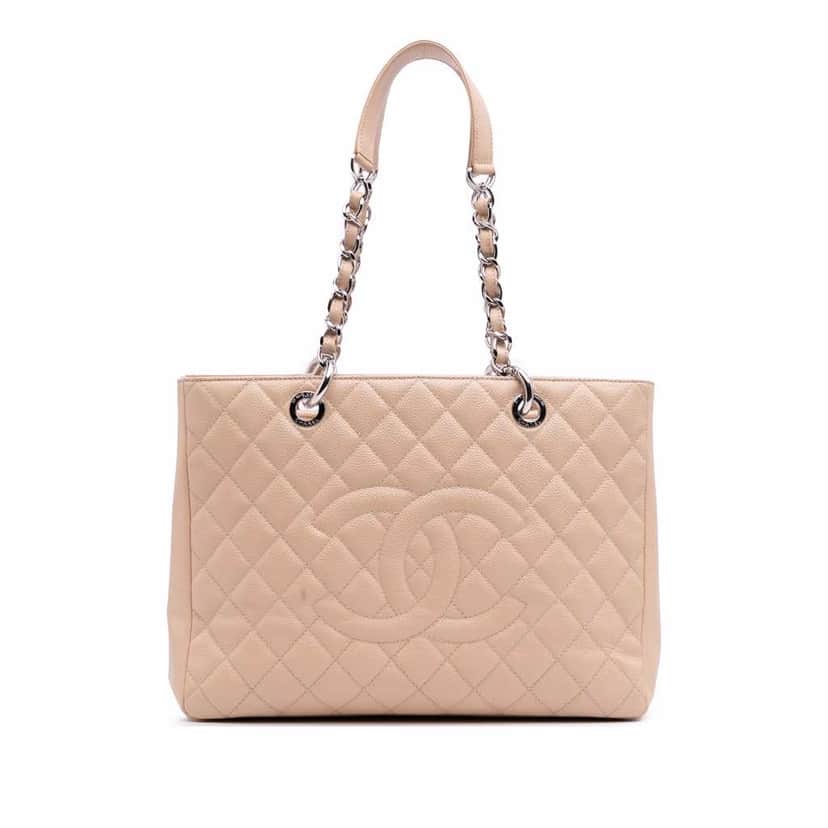 Chanel Caviar Grand Shopping Tote Brown Leather Good condition - Front View