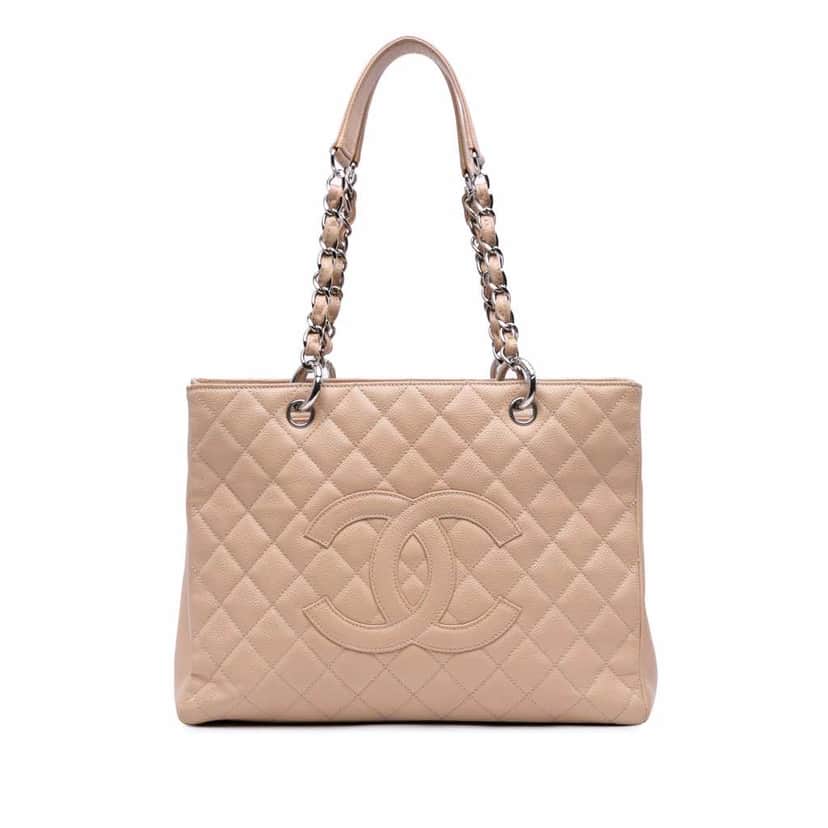 Chanel Caviar Grand Shopping Tote Brown Leather Good condition - Front View