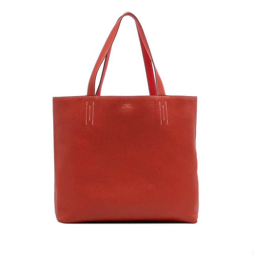 Hermès Clemence Double Sens 36 Orange Leather Good condition - Front View