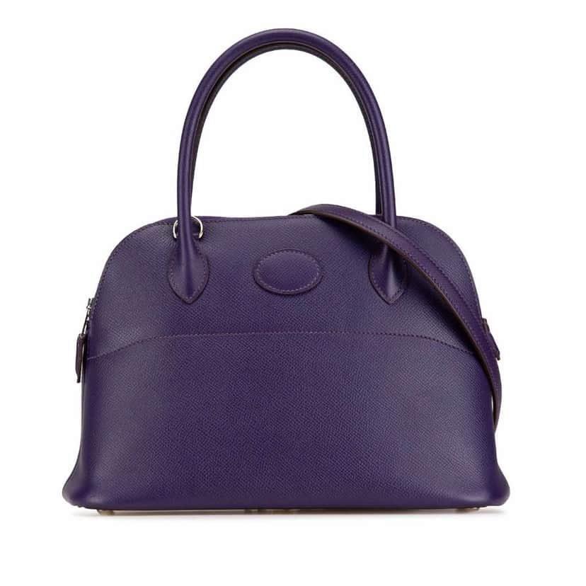 Hermès Epsom Bolide 27 Purple Leather Good condition - Front View