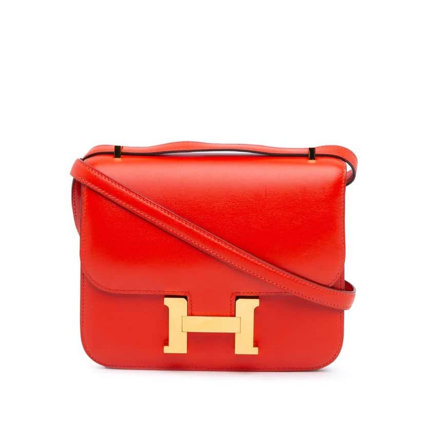 Hermès Mini Tadelakt Constance 18 Red Leather Good condition - Front View