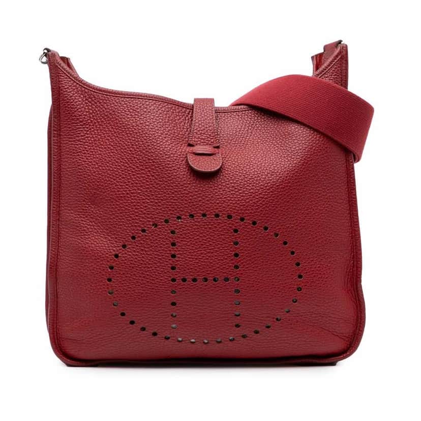 Hermès Clemence Evelyne III 29 PM Red Leather Good condition - Front View