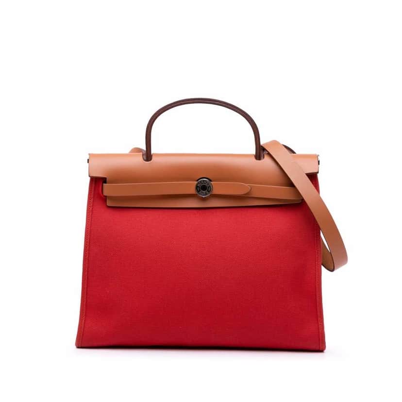 Hermès Toile Herbag Zip 31 Orange Good condition - Front View