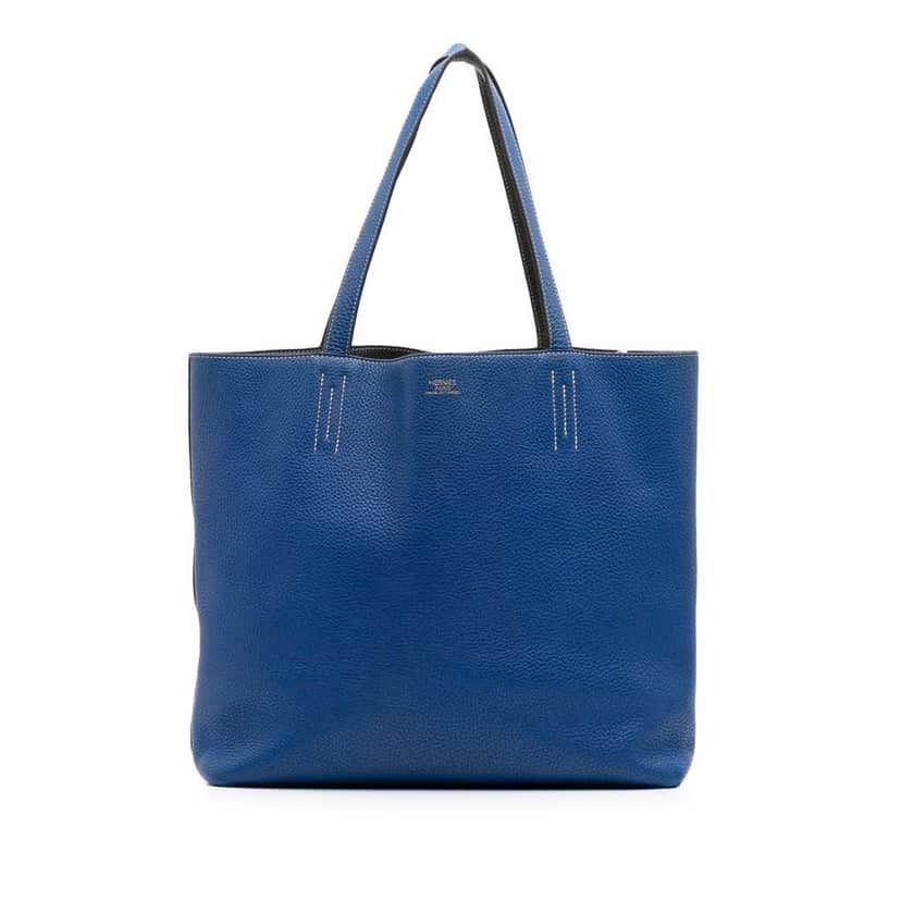 Hermès Clemence Double Sens 36 Blue Leather Good condition - Front View