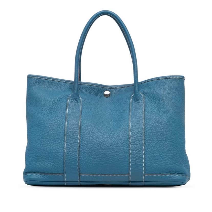 Hermès Negonda Garden Party 36 Blue Leather Good condition - Front View