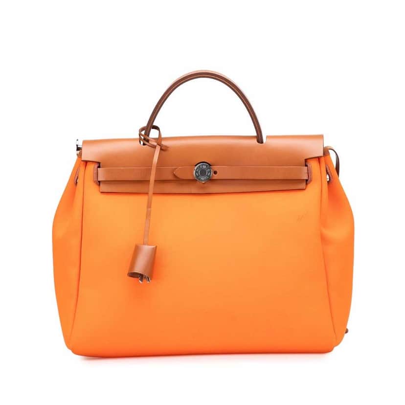 Hermès Toile Herbag Zip 31 Orange Good condition - Front View