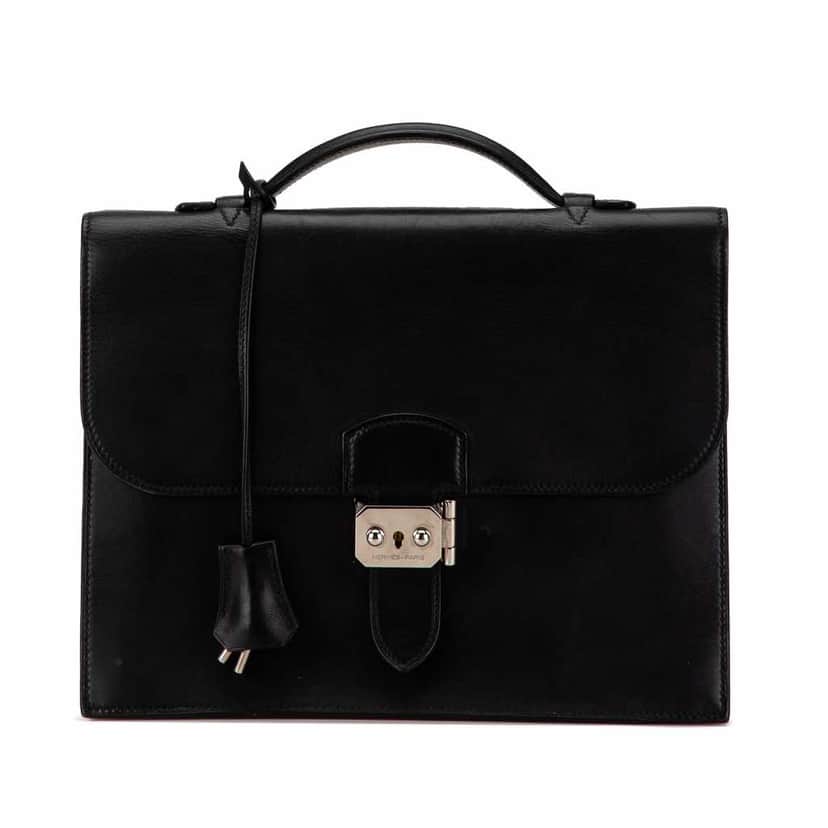 Hermès Swift Sac A Depeches 27 Black Leather Good condition - Front View