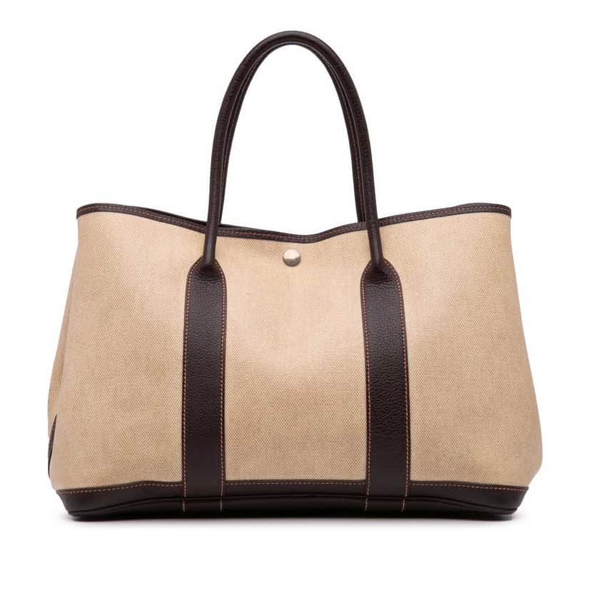 Hermès Toile and Negonda Garden Party 36 Brown Good condition - Front View