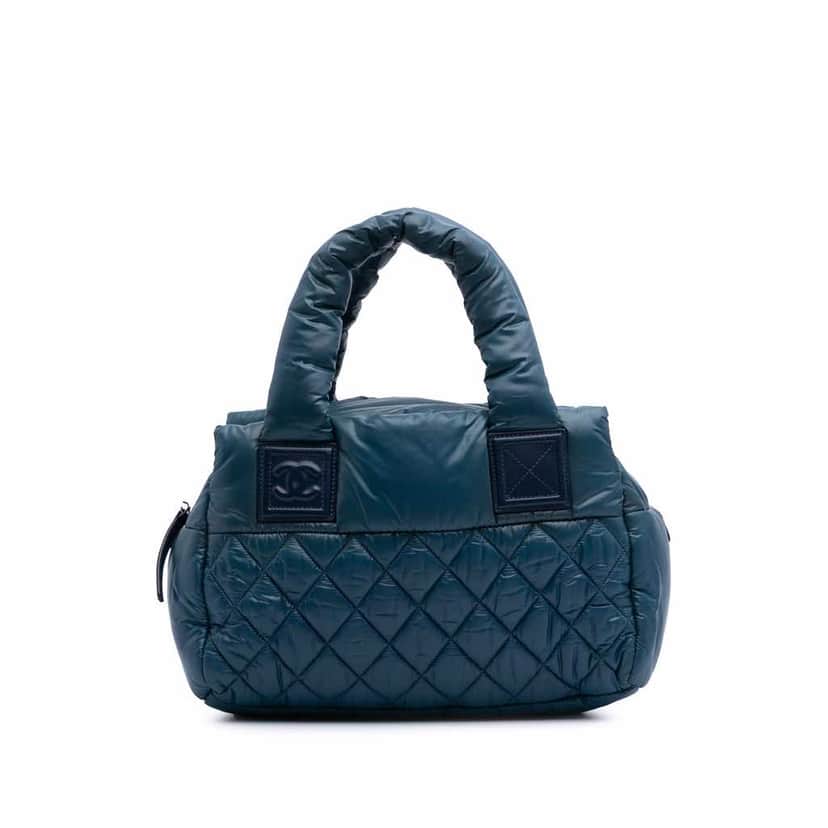 Chanel Small Quilted Nylon Coco Cocoon Tote Blue Very good condition - Front View