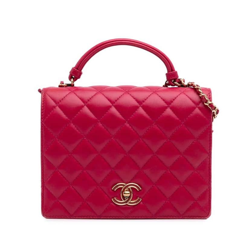 Chanel Small Quilted Lambskin Citizen Chic Flap Pink Leather Good condition - Front View