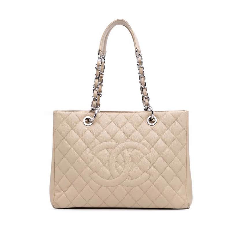 Chanel Caviar Grand Shopping Tote Brown Leather Good condition - Front View
