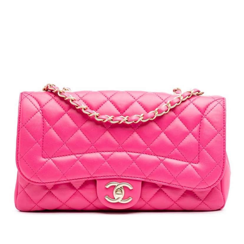 Chanel Medium Quilted Lambskin Mademoiselle Chic Flap Pink Leather Good condition - Front View