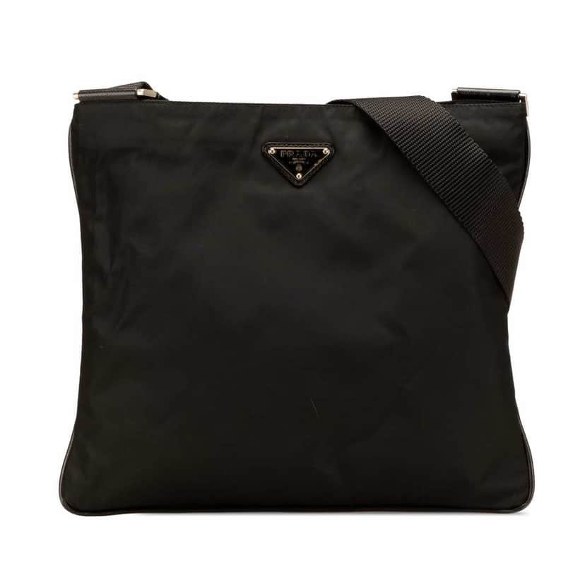 Prada Tessuto Zip Top Crossbody Black Good condition - Front View