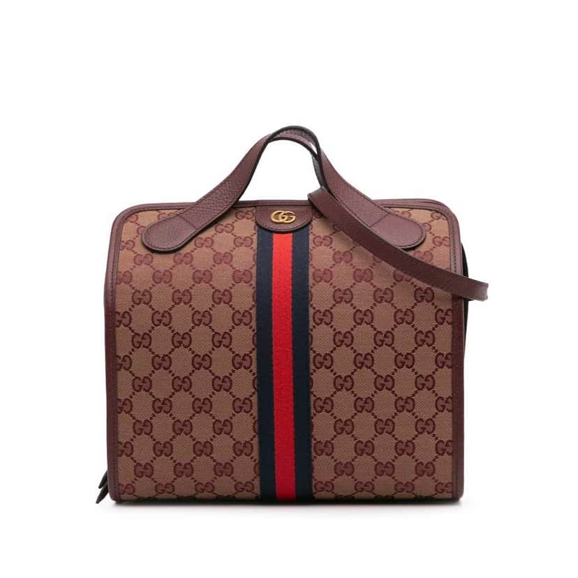 Gucci Mini GG Canvas Ophidia Web Duffle Bag Red Good condition - Front View