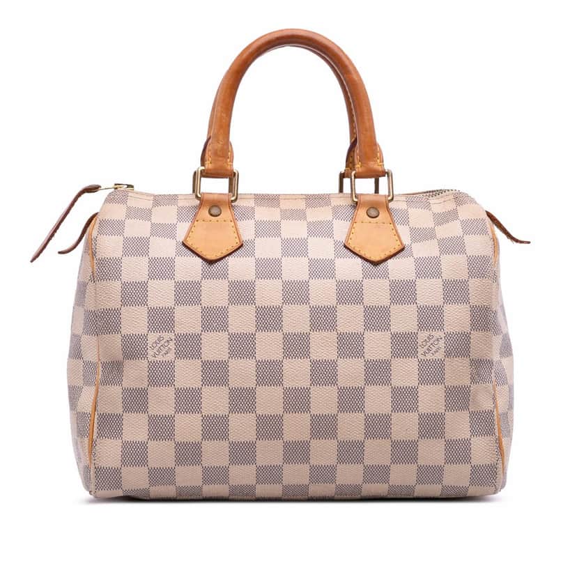 Louis Vuitton Damier Azur Speedy 25 White Canvas Good condition - Front View