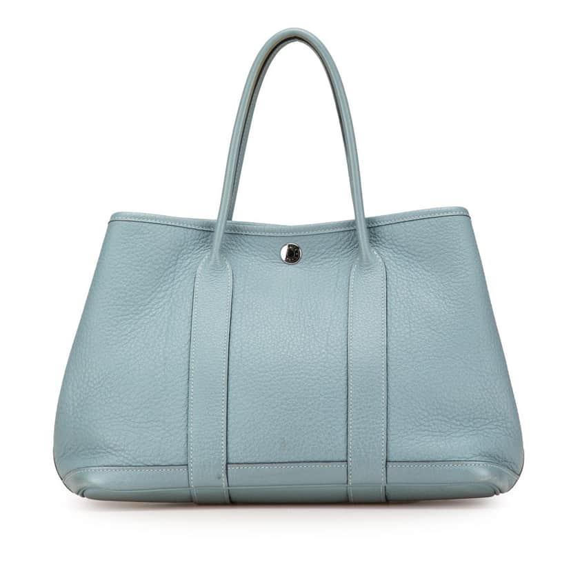 Hermès Negonda Garden Party 30 Blue Leather Good condition - Front View