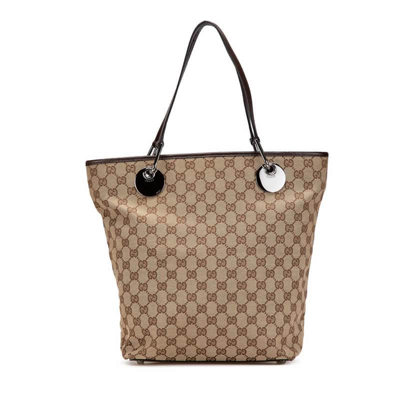 Gucci Large GG Canvas Eclipse Tote Brown Canvas Good condition - Front View