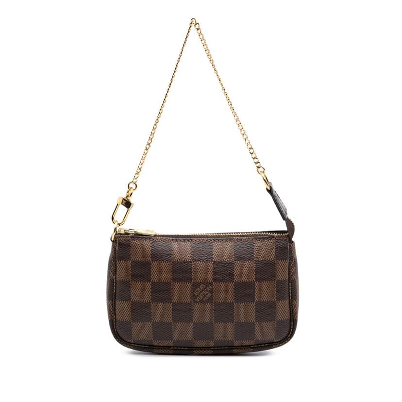 Louis Vuitton Damier Ebene Mini Pochette Accessoires Brown Canvas Good condition - Front View