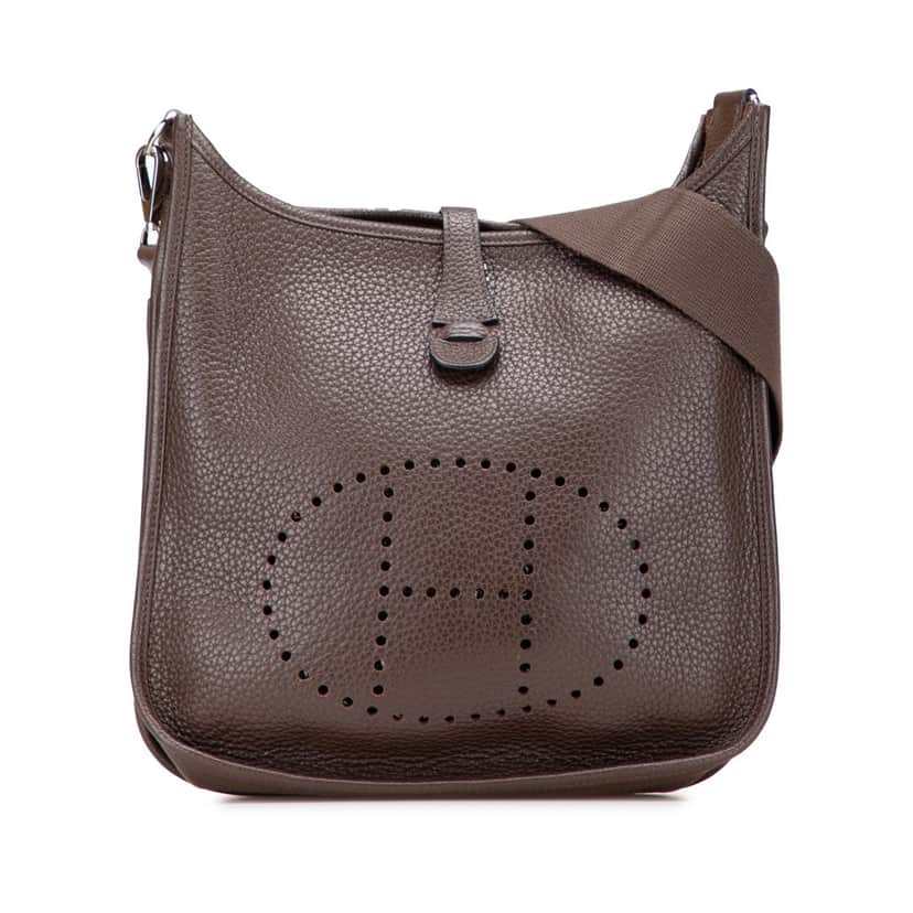 Hermès Clemence Evelyne III PM Brown Leather Good condition - Front View