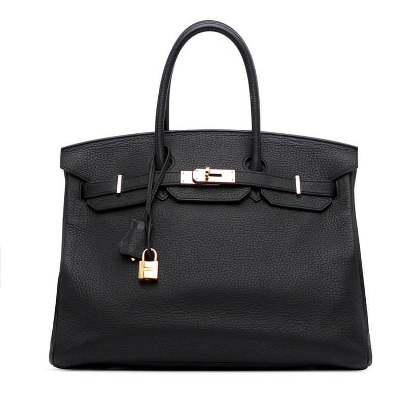 Hermès Togo Birkin Retourne 35 Black Leather Good condition - Front View