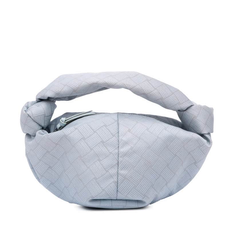 Bottega Veneta Mini Jacquard Intrecciato Double Knot Handbag Blue Jacquard Good condition - Front View