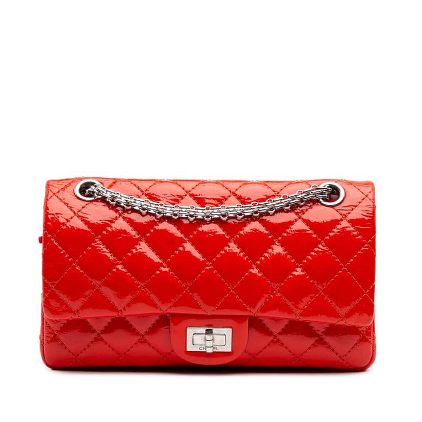 Chanel Reissue 2.55 Patent Double Flap 225 Red Leather Fair condition - Front View