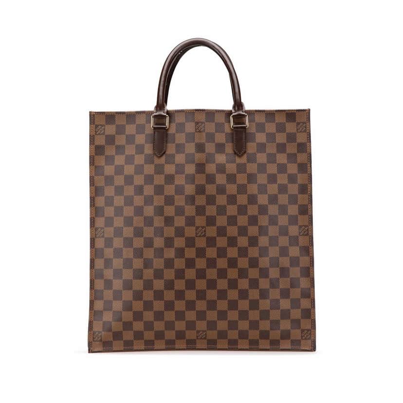 Louis Vuitton Damier Ebene Sac Plat Brown Canvas Good condition - Front View