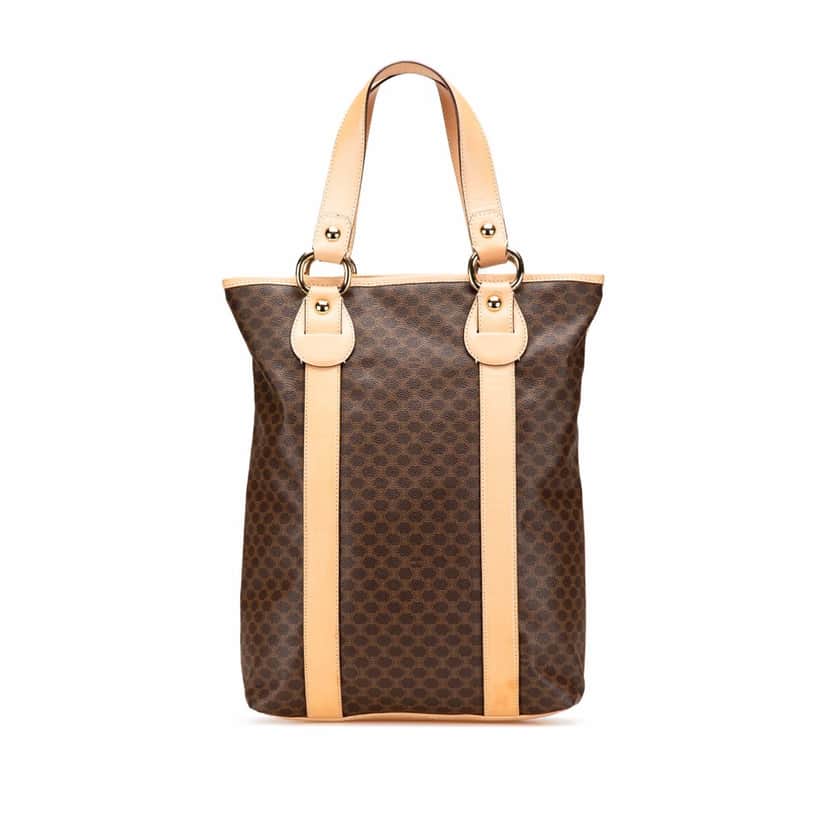 Celine Macadam Coated Canvas Vertical Tote Brown Canvas Good condition - Front View