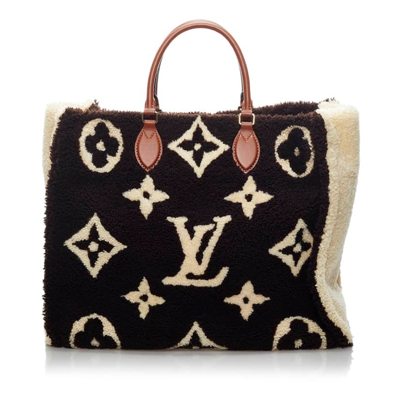 Louis Vuitton Monogram Giant Shearling Teddy Onthego GM Black Wool Good condition - Front View