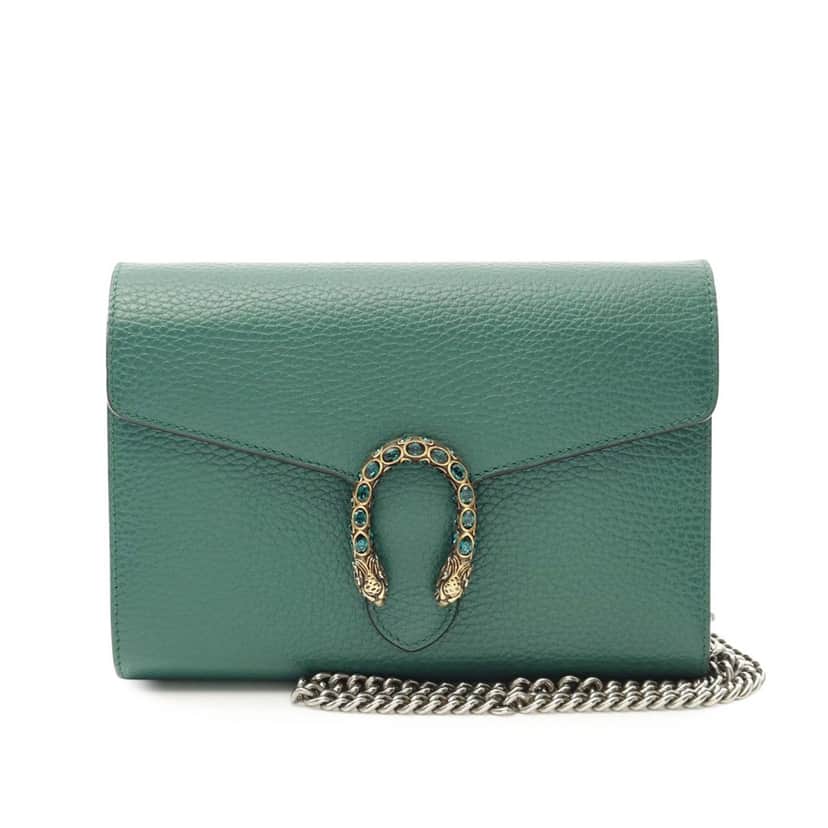 Gucci Leather Dionysus Wallet on Chain Green Leather Good condition - Front View