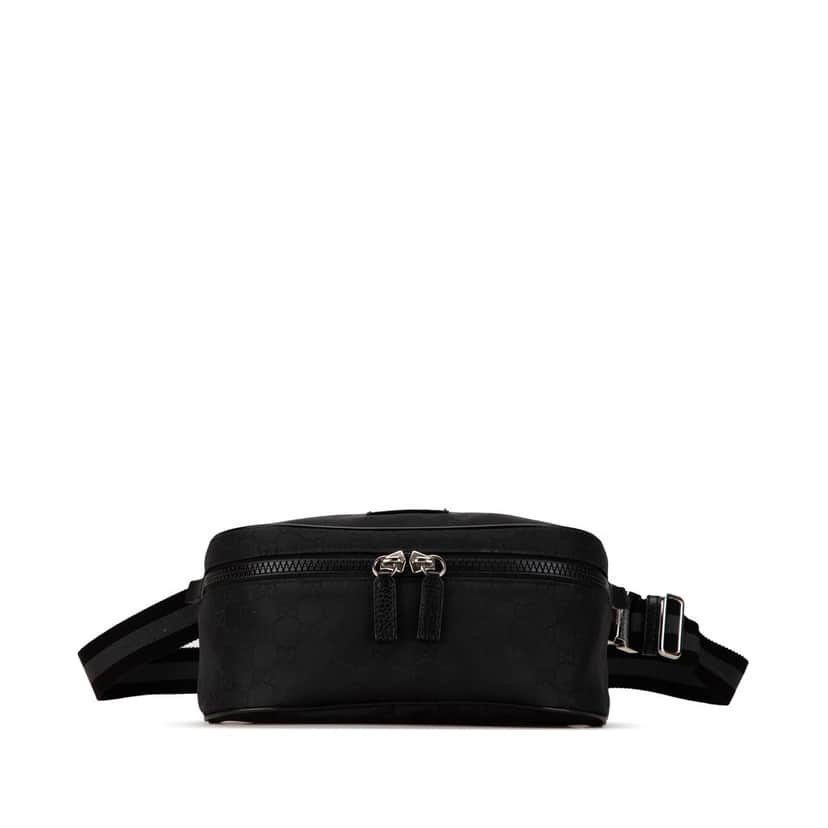Gucci GG Nylon Web Belt Bag Black Good condition - Front View