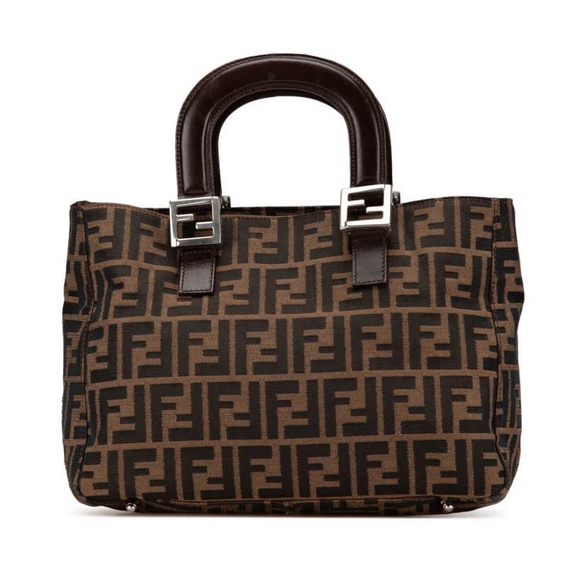 Fendi Small Zucca Canvas Twins Tote Brown Canvas Good condition - Front View