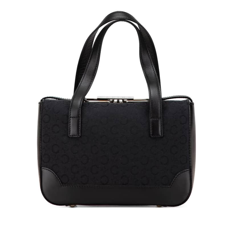 Celine C Macadam Canvas Handbag Black Canvas Good condition - Front View