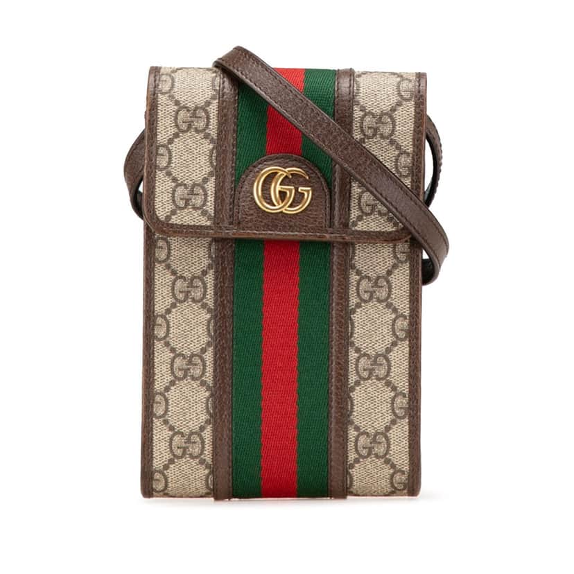 Gucci Mini GG Supreme Web Ophidia Crossbody Brown Canvas Good condition - Front View