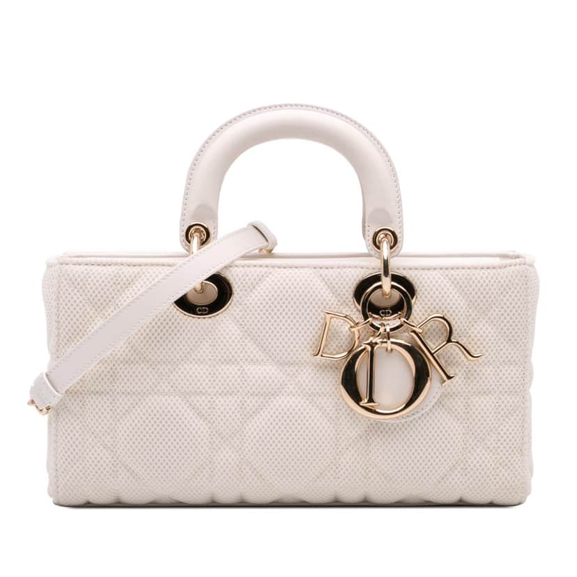 Dior Medium Technical Fabric Macrocannage Lady D Joy White Good condition - Front View