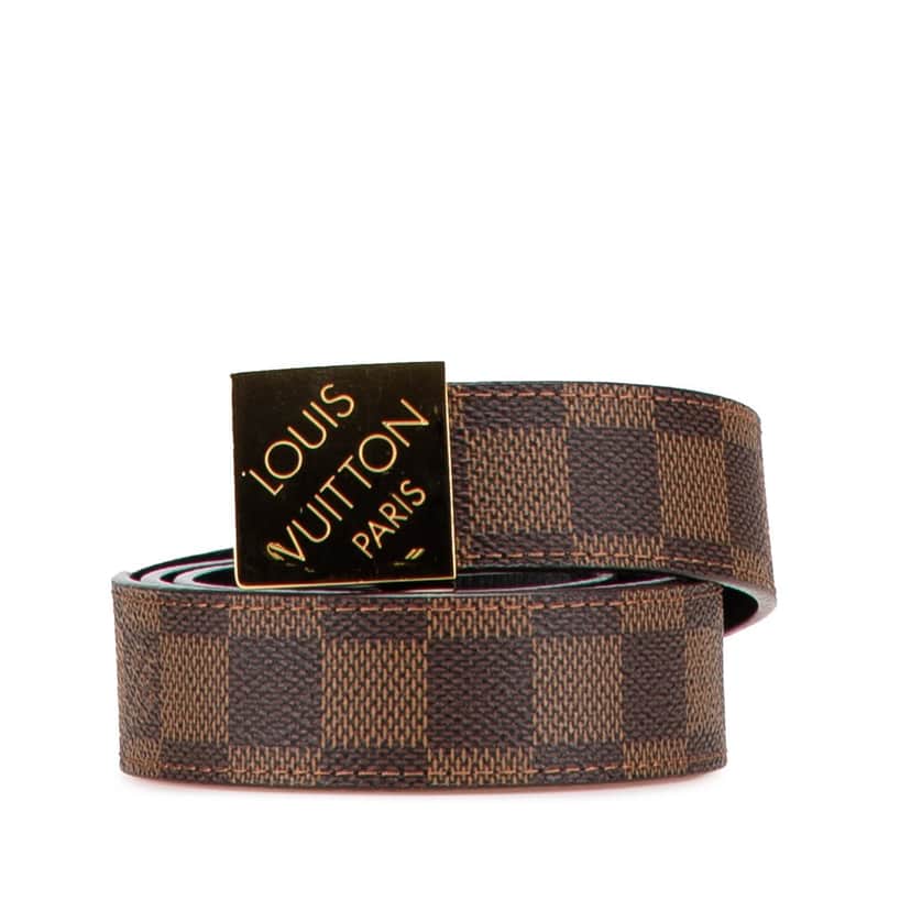 Louis Vuitton Damier Ebene Ceinture Belt Brown Canvas Good condition - Front View