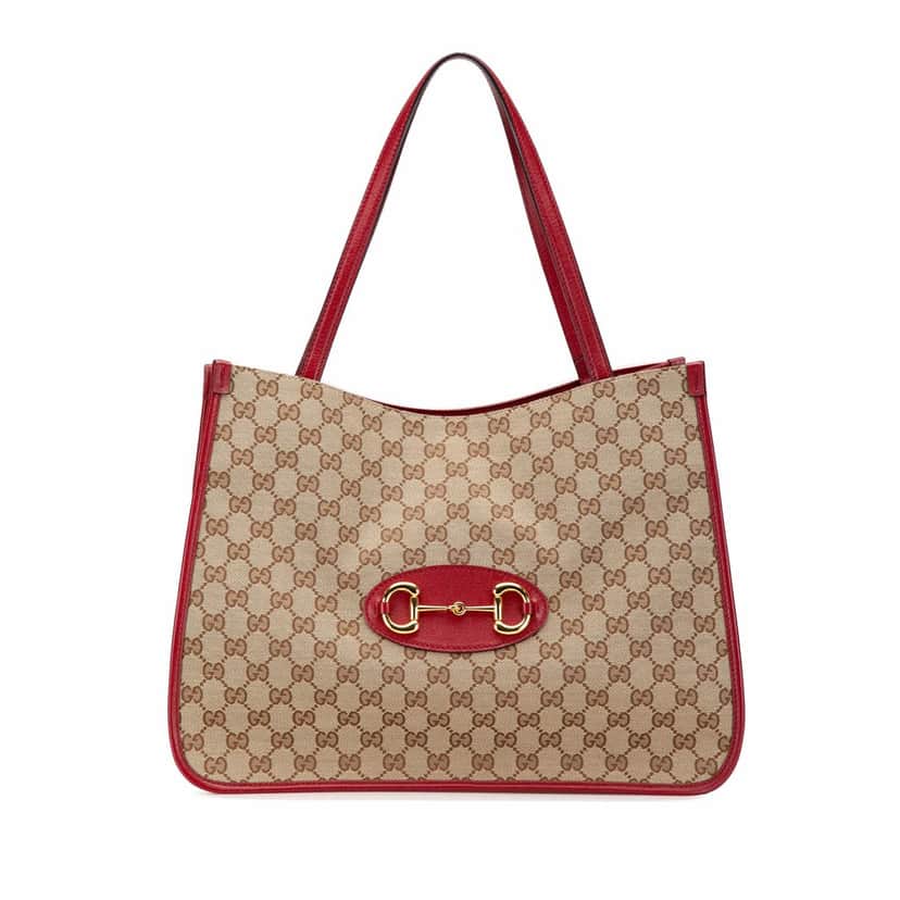 Gucci GG Canvas Horsebit 1955 Tote Brown Canvas Good condition - Front View