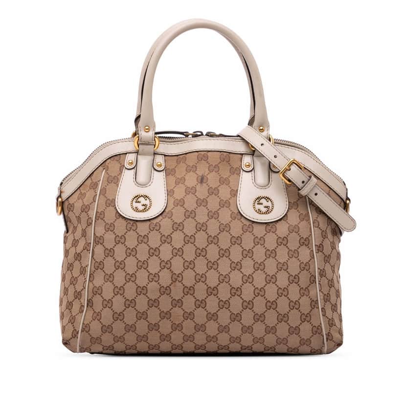 Gucci GG Canvas Scarlett Satchel Brown Canvas Fair condition - Front View