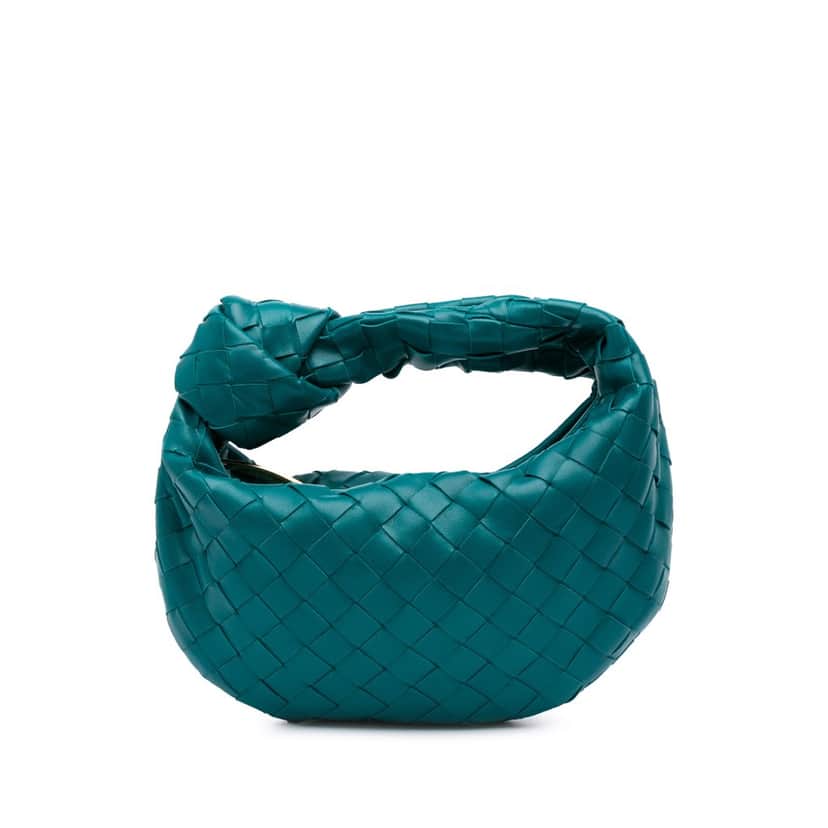 Bottega Veneta Mini Nappa Intrecciato Jodie Blue Leather Good condition - Front View