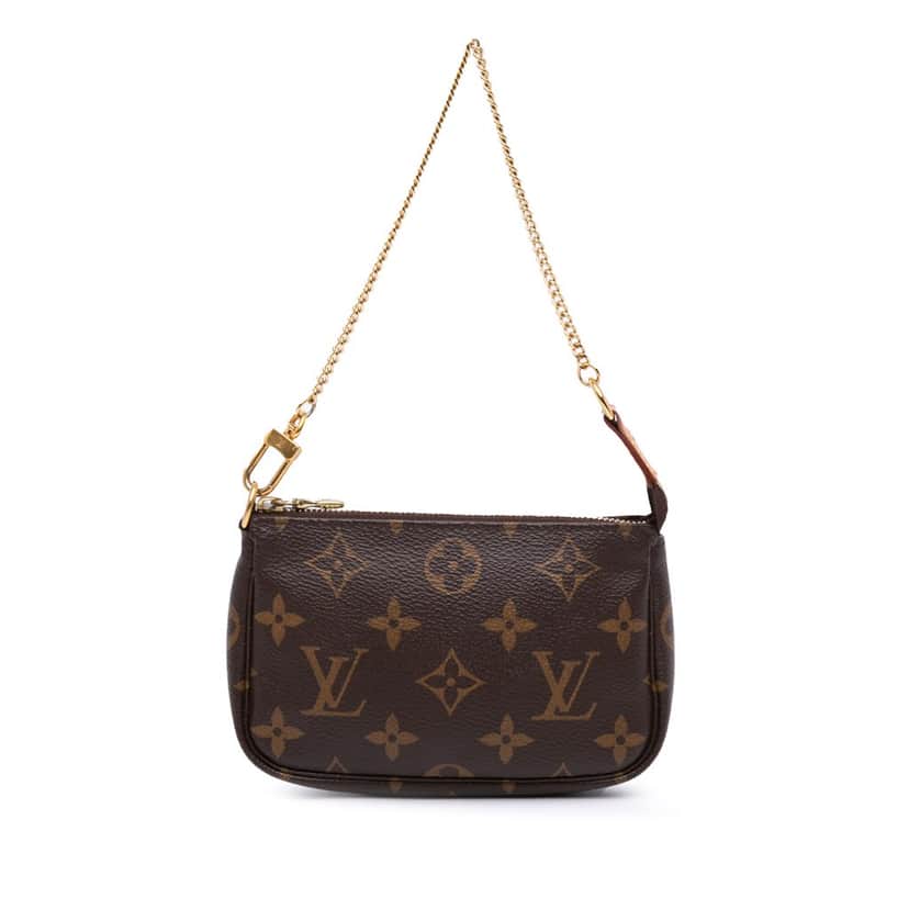 Louis Vuitton Monogram Mini Pochette Accessoires Brown Canvas Fair condition - Front View