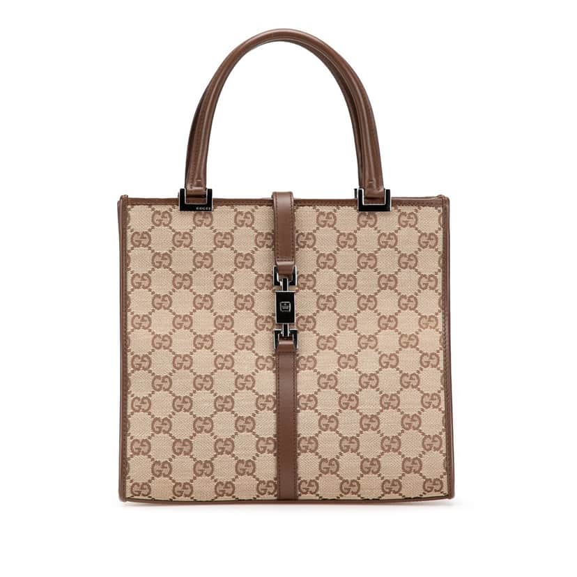 Gucci GG Canvas Jackie Handbag Brown Canvas Good condition - Front View