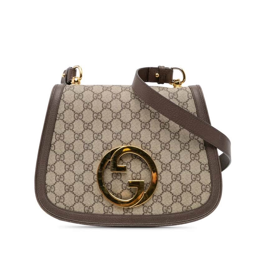 Gucci Medium GG Supreme Blondie Crossbody Brown Canvas Good condition - Front View