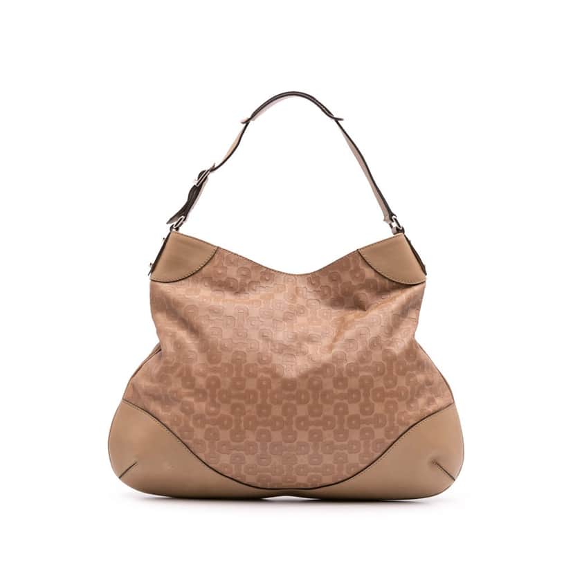 Gucci Leather Horsebit Hobo Brown Leather Good condition - Front View