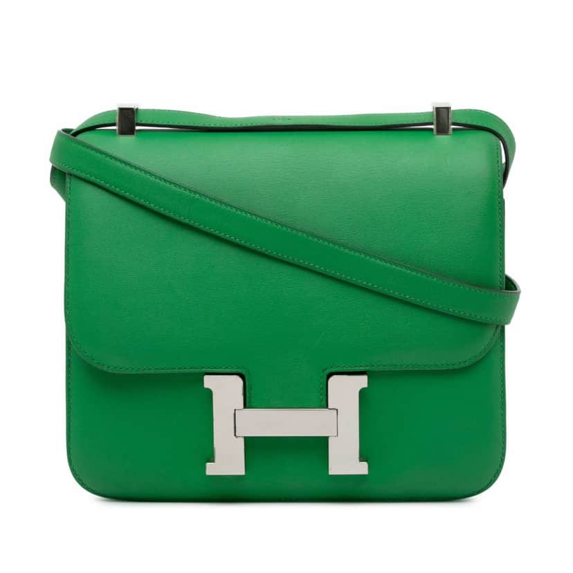 Hermès Swift Constance 24 Green Leather Good condition - Front View
