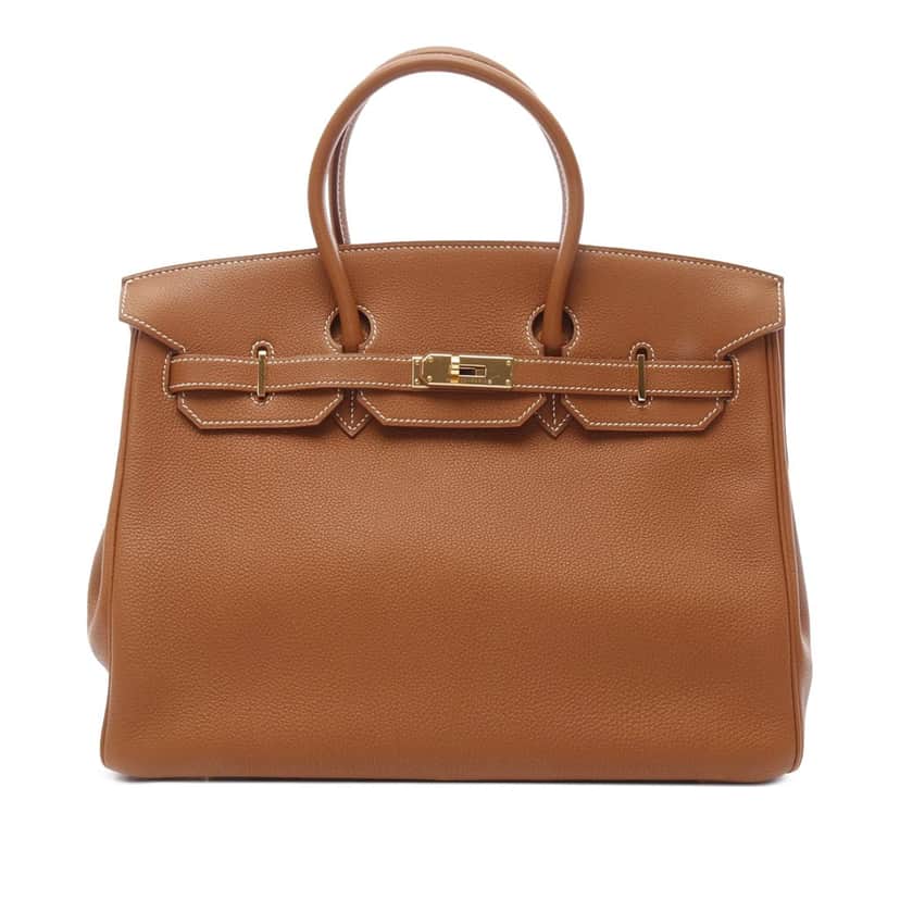 Hermès Togo Birkin Retourne 35 Brown Leather Good condition - Front View