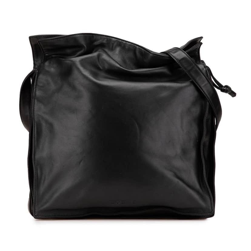 Loewe Nappa Flamenco Drawstring Crossbody Black Leather Good condition - Front View