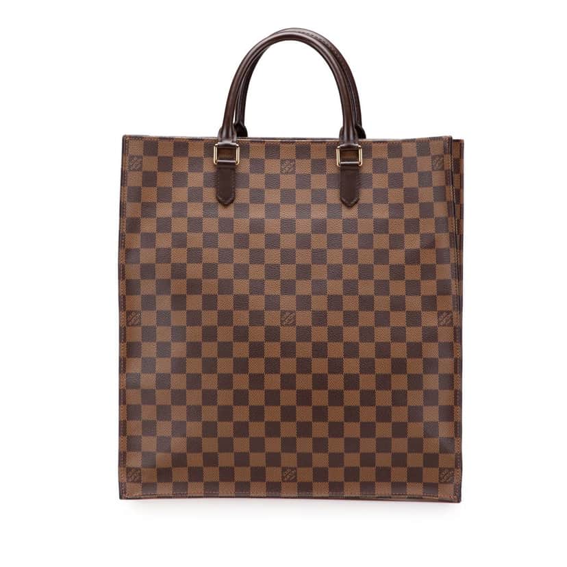 Louis Vuitton Damier Ebene Sac Plat Brown Canvas Good condition - Front View